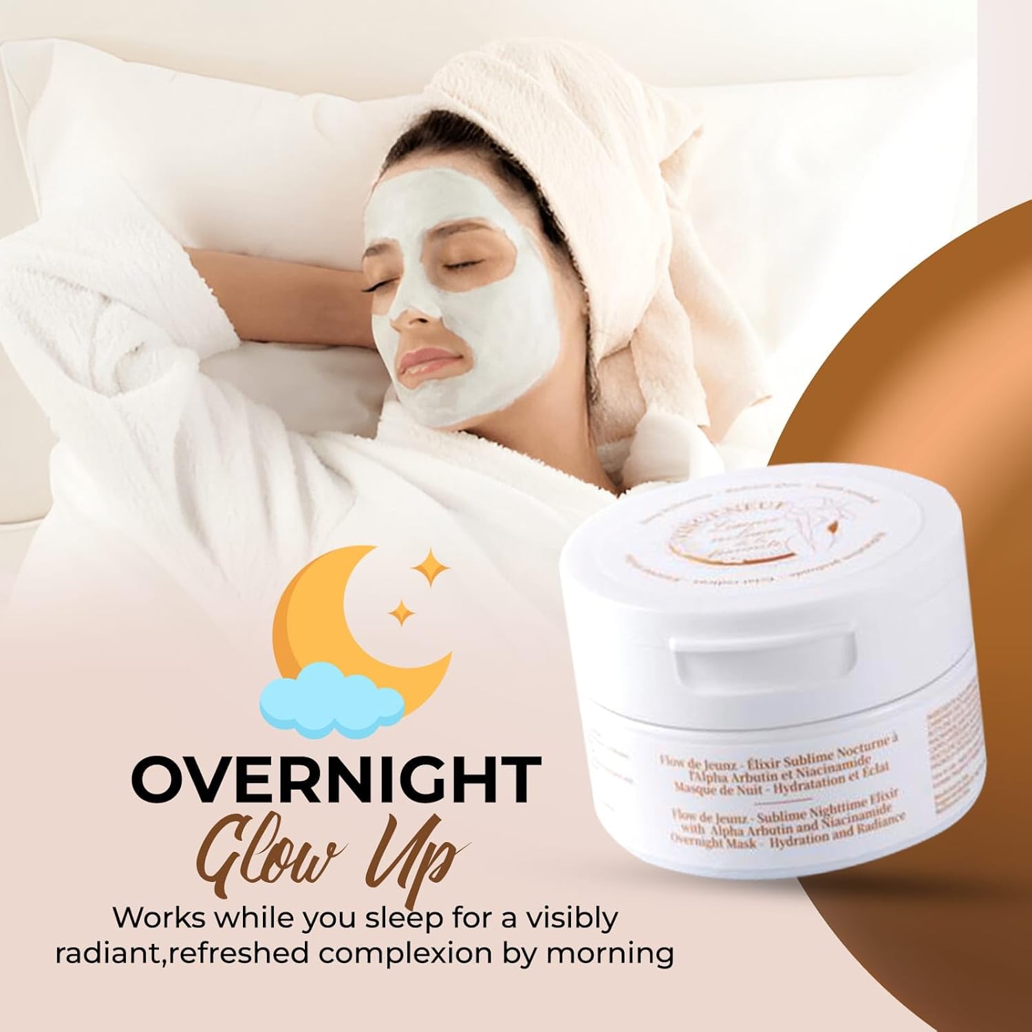Sleeping Mask Cream | Overnight Face Mask with Arbutin & Niacinamide | Anti Aging Face Cream & Hydrating Night Mask | Face Mask Cream for Women | Radiant & Smooth Skin, 100ml