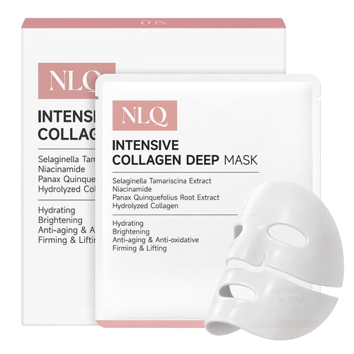NLQ Intensive Collagen Deep Mask Skincare, Hydrating Overnight Face Mask for Glass Skin, Pore Refining, Firming & Plumping, Travel Essentials and Beauty Care Gifts for Women | 1.05oz(30g) x 5ea